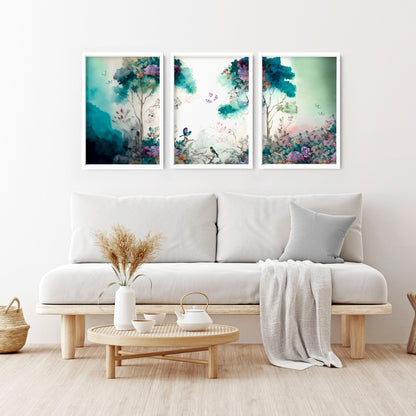 Art Wall Living Room | Set of 3 wall art prints