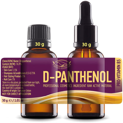 Artekas Innovation D-Panthenol 76.9% Concentrate – Pro-Vitamin B5 for DIY Serums, Creams & Hair Care | 2 x 1 oz