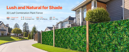 VEVOR Artificial Grass Wall Panels 3D Combination Greenery Boxwood  Panel for Privacy Backdrop Wall Hedge Screen for Garden