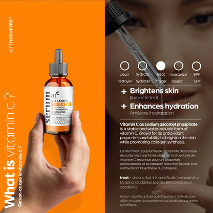 artnaturals Anti-Aging Vitamin C Serum – 1 oz with Hyaluronic Acid & Vitamin E