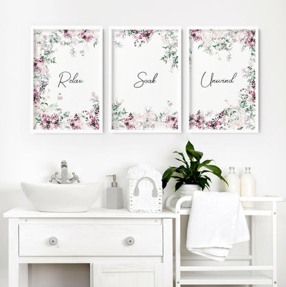 Artwork In Bathroom | Set of 3 wall art prints