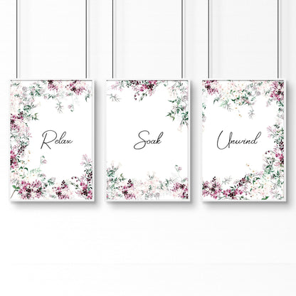 Artwork In Bathroom | Set of 3 wall art prints