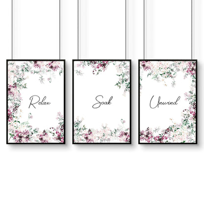 Artwork In Bathroom | Set of 3 wall art prints