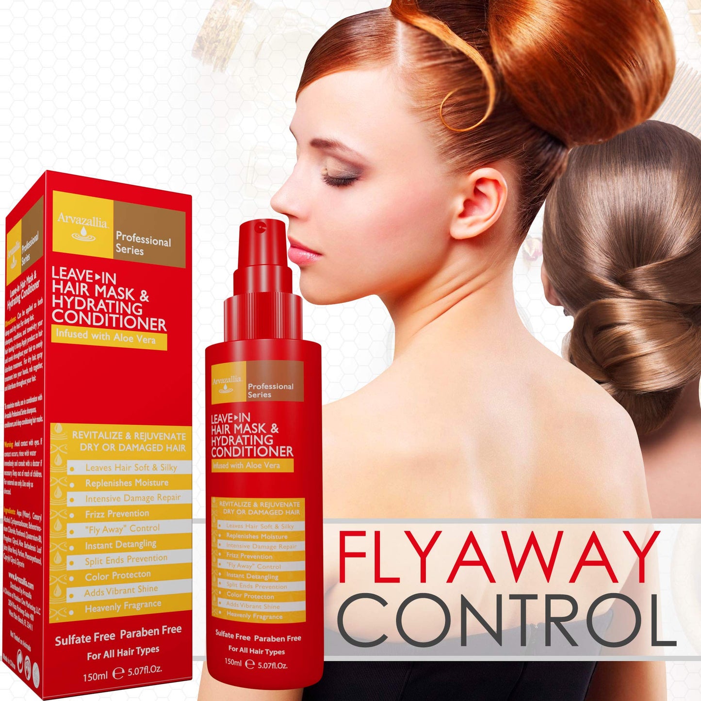 Arvazallia Leave-in Hair Mask & Hydrating Conditioner Spray – Dry or Damaged Hair