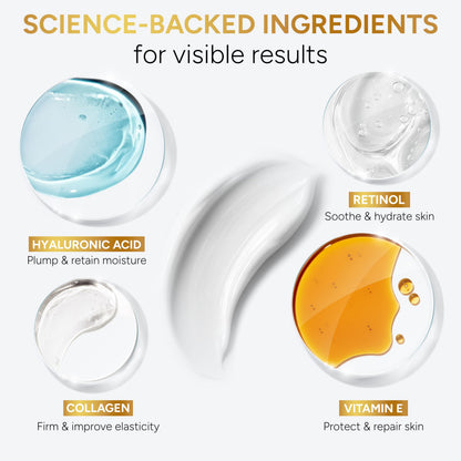 Arvesa 2 Pack Retinol Cream with Collagen & Hyaluronic Acid – Anti Aging Day & Night Moisturizer
