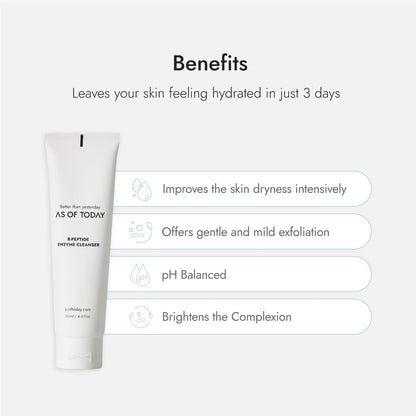 AS OF TODAY R Peptide Enzyme Cleanser – Gentle Hydrating Face Wash, 3.3 oz