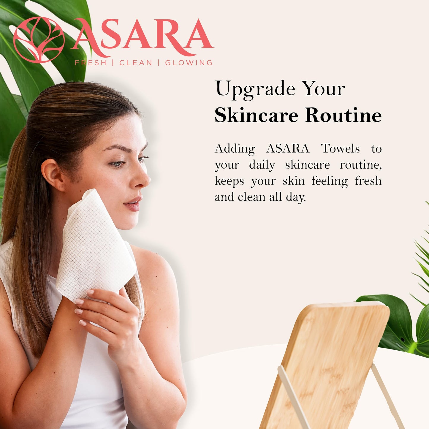 ASARA NEW YORK PROBIOTIC SKIN SCIENCE Clean Face Towels XL – Water-Activated Makeup Remover Wipes