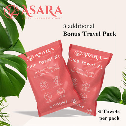 ASARA Clean Face Towels XL Wipes – Water-Activated Makeup Remover for Sensitive Skin | Organic Vegan Biodegradable (104 Count) | by ASARA