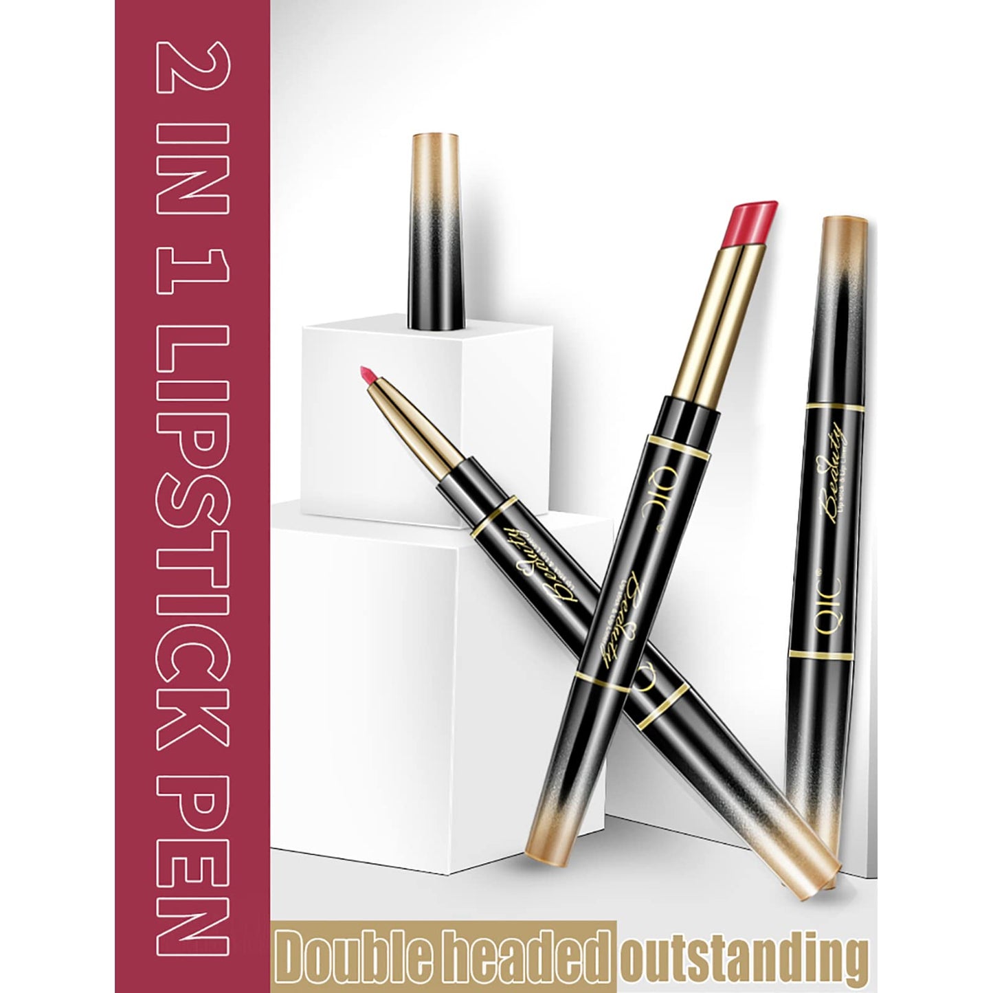 Aseawave 6Pcs Lip Liner & Lipstick Set — Matte, Long-Lasting, Waterproof (Purple Red to Ruby Red)