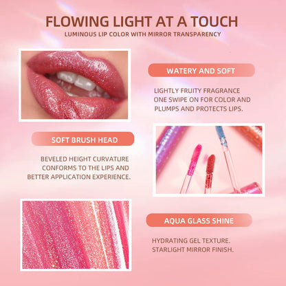 Aseawave Lip Gloss Set – 9 Shimmer Colors for Teens & Women | Long-Lasting, Moisturizing Gloss