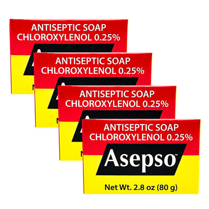 Asepso Antibacterial Original Bar Soap – 4 Pack 80g Each | Gentle Cleansing with Hydration and Classic Scent