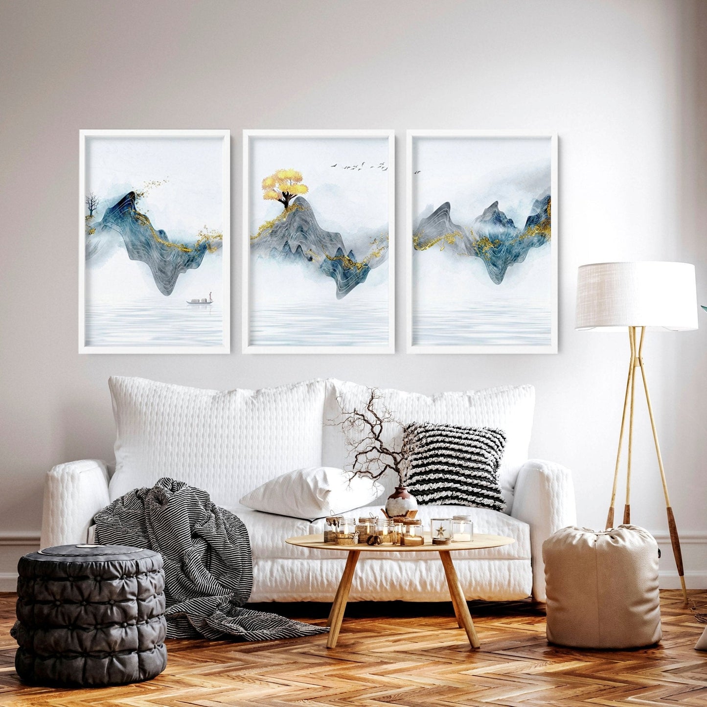 Asian artwork | set of 3 framed wall art prints