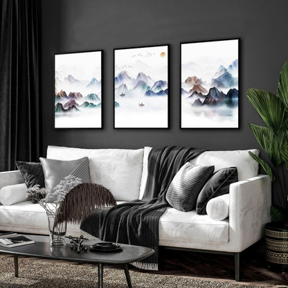 Art for the living room wall | set of 3 wall art prints