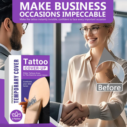 Asomooh Tattoo Cover Up Tape - Invisible Waterproof Skin Tone Concealer Sticker (6 Pcs)
