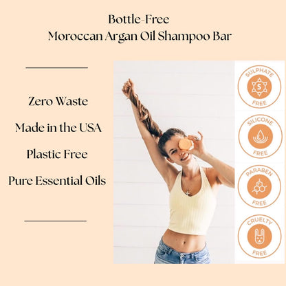 Aspen Kay Naturals Moroccan Argan Oil Shampoo Bar – Organic & Vegan, Sulfate-Free, 3 oz