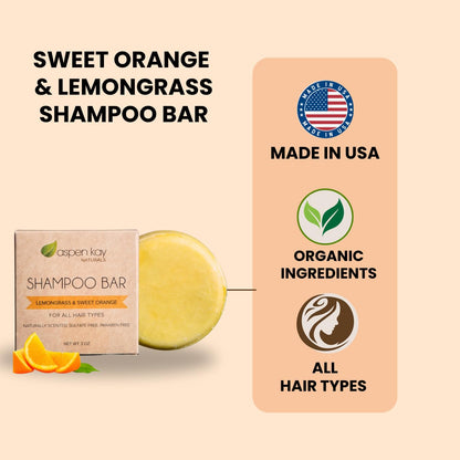 Aspen Kay Naturals Moroccan Argan Oil Shampoo Bar – Organic & Vegan, Sulfate-Free, 3 oz