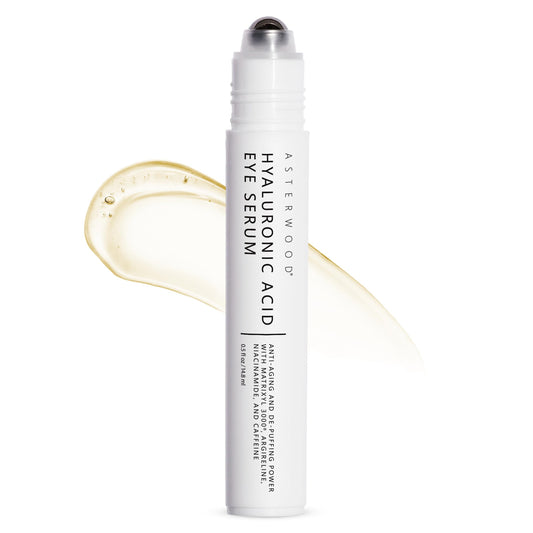 Asterwood Hyaluronic Acid Eye Serum with Matrixyl 3000, Niacinamide & Caffeine – Reduces Undereye Bags, Dark Circles & Fine Lines