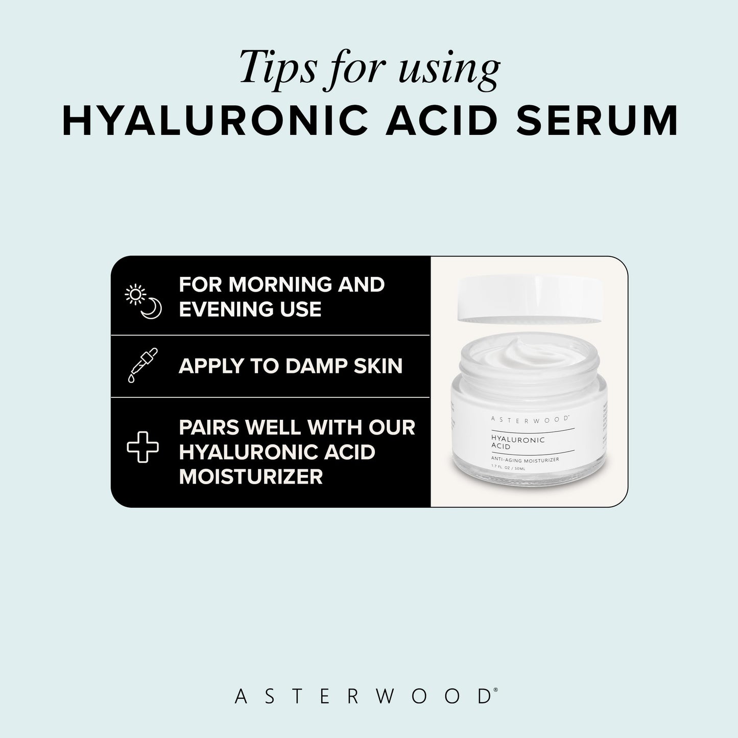 Asterwood Hyaluronic Acid Serum for Face – Fragrance-Free Hydration, Plumping & Anti-Aging | 4 Fl Oz