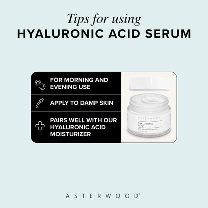 Asterwood Hyaluronic Acid Serum for Face – Fragrance-Free Hydration, Plumping & Anti-Aging | 4 Fl Oz