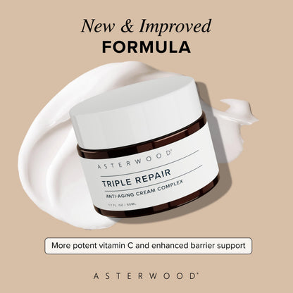 Asterwood Matrixyl 3000 + Argireline + Vitamin C Cream – Fragrance-Free Triple Repair with Hyaluronic Acid (1.7 Fl Oz)