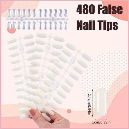 ASTONFOG 308 Colors Nail Swatches Book with 480 Nail Tips – Professional Display & Practice Card