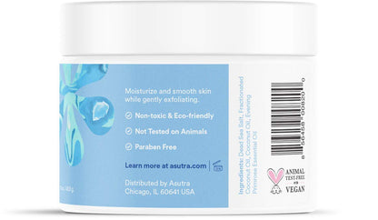 ASUTRA Dead Sea Salt Body Scrub with Coconut & Evening Primrose Oils – Ultra Hydrating Exfoliator (16 oz)