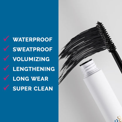 ATHLETIC COSMETIC The G.O.A.T. Waterproof Mascara – Sweatproof, Long-Wear, Vegan, Peptide-Enhanced