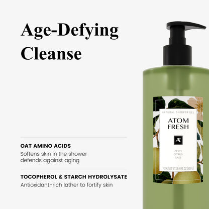 Atom Fresh Laboratory Body Care Gift Set for Women – Clean, Gentle Daily Essentials (Zesty Sage)