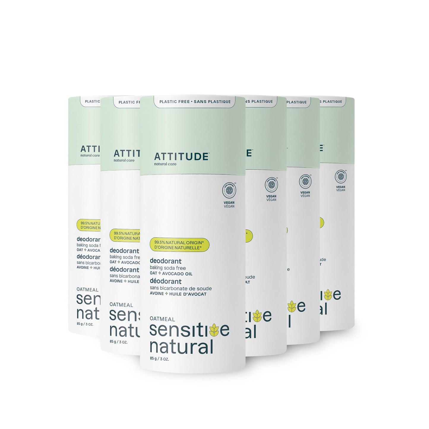 Attitude Sensitive Skin Deodorant Stick with Avocado Oil – Aluminum Free, Vegan, Paraben Free, 3 oz