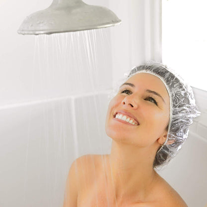 Auban 100pcs Disposable Shower Caps – Large, Waterproof & Individually Packaged