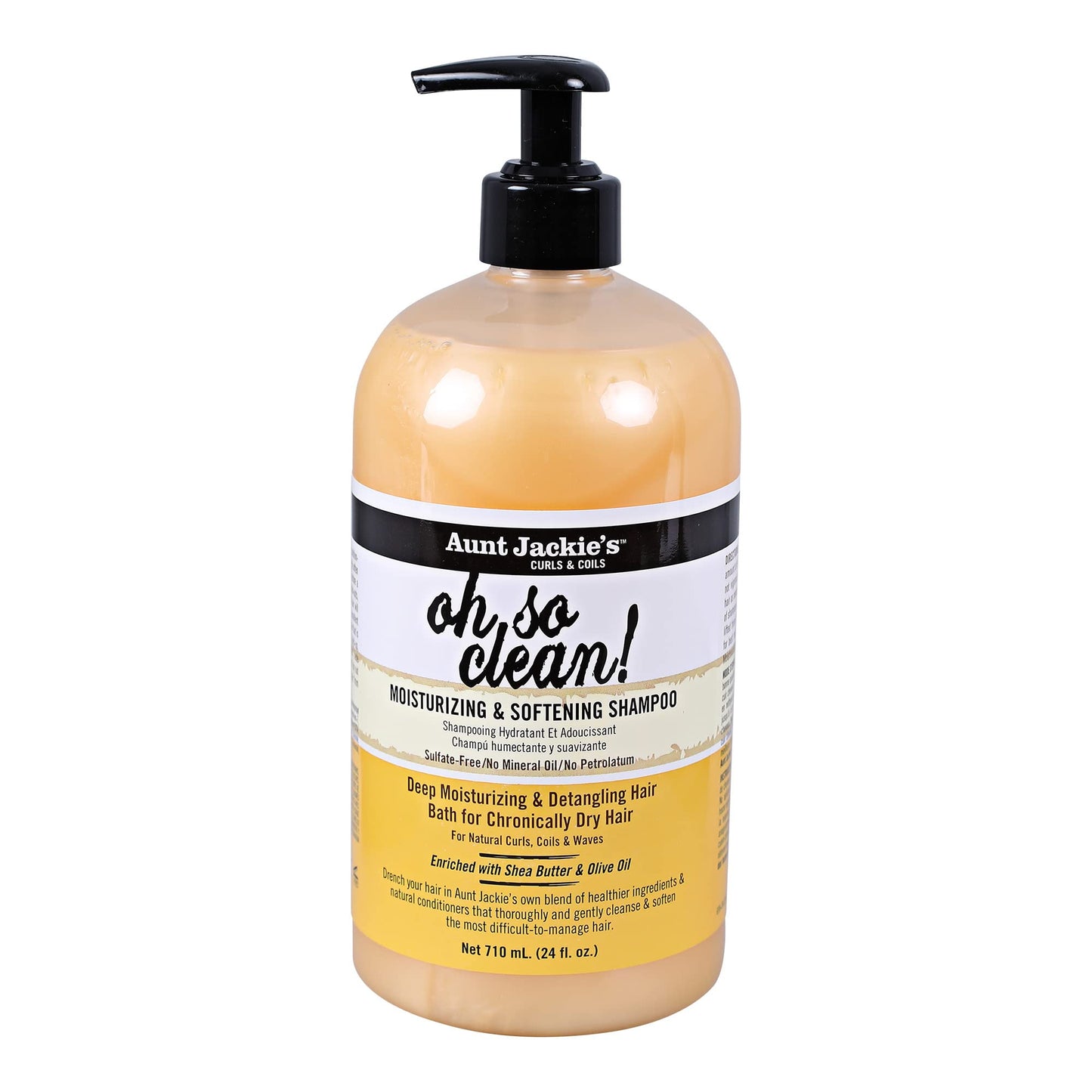 Aunt Jackie's Oh So Clean Shampoo – 24oz Family Size for Natural Curls
