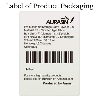 AURASIN Storage Body Powder Container – Large 3.5-inch Puff Box with Handle (Blue)