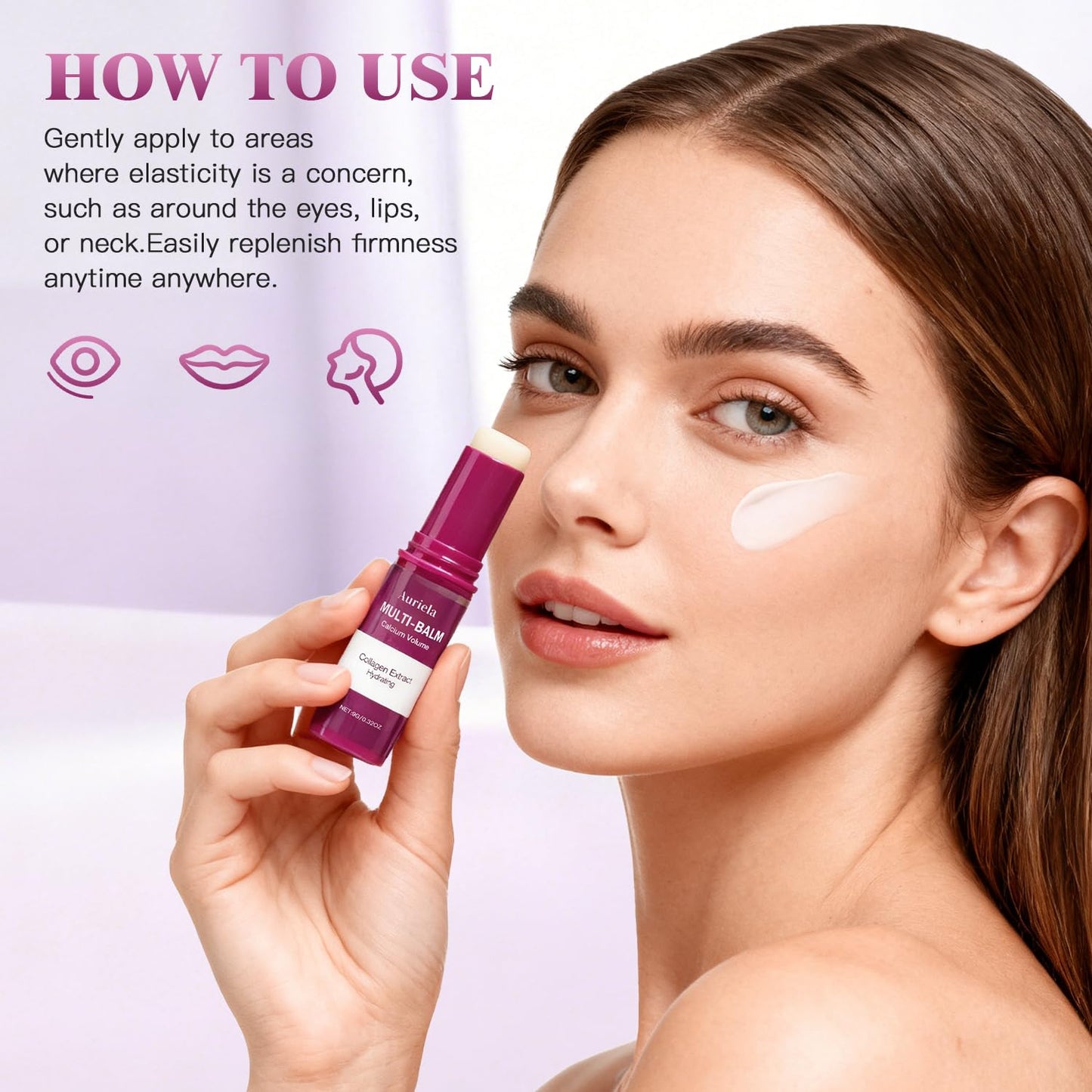 Auriela Calcium Volume Multi Balm – Multi-Use Hydrating Stick for Face, Eyes, Lips & Neck