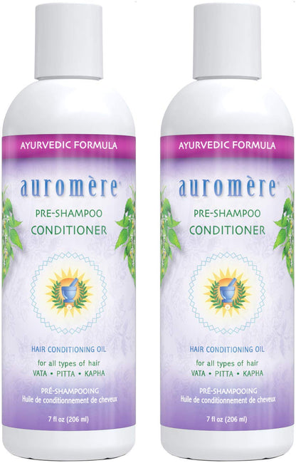 Auromere Ayurvedic Pre-Shampoo Conditioner – Vegan, Sulfate-Free, Non-GMO (2x7 oz)