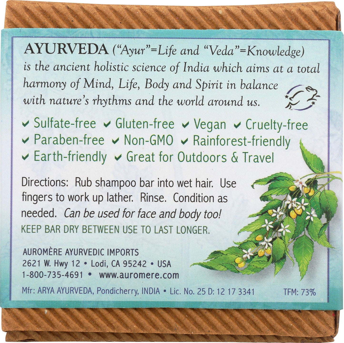Auromere Ayurvedic Shampoo Bar – Eco-Friendly, Handmade, Vegan & Cruelty-Free (4.23 oz) 3 Pack