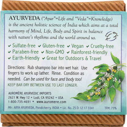 Auromere Ayurvedic Shampoo Bar – Eco-Friendly, Handmade, Vegan & Cruelty-Free (4.23 oz) 3 Pack