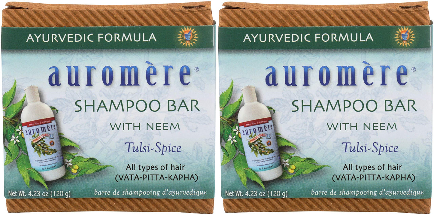 Auromere Ayurvedic Shampoo Bar – Eco-Friendly, Vegan & Cruelty-Free – All-In-One Bar (4.23 oz) – 2 Pack