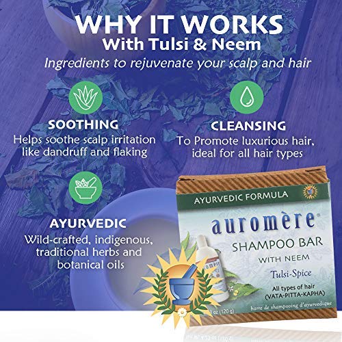 Auromere Ayurvedic Shampoo Bar – Eco-Friendly, Vegan & Cruelty-Free – All-In-One Bar (4.23 oz) – 2 Pack
