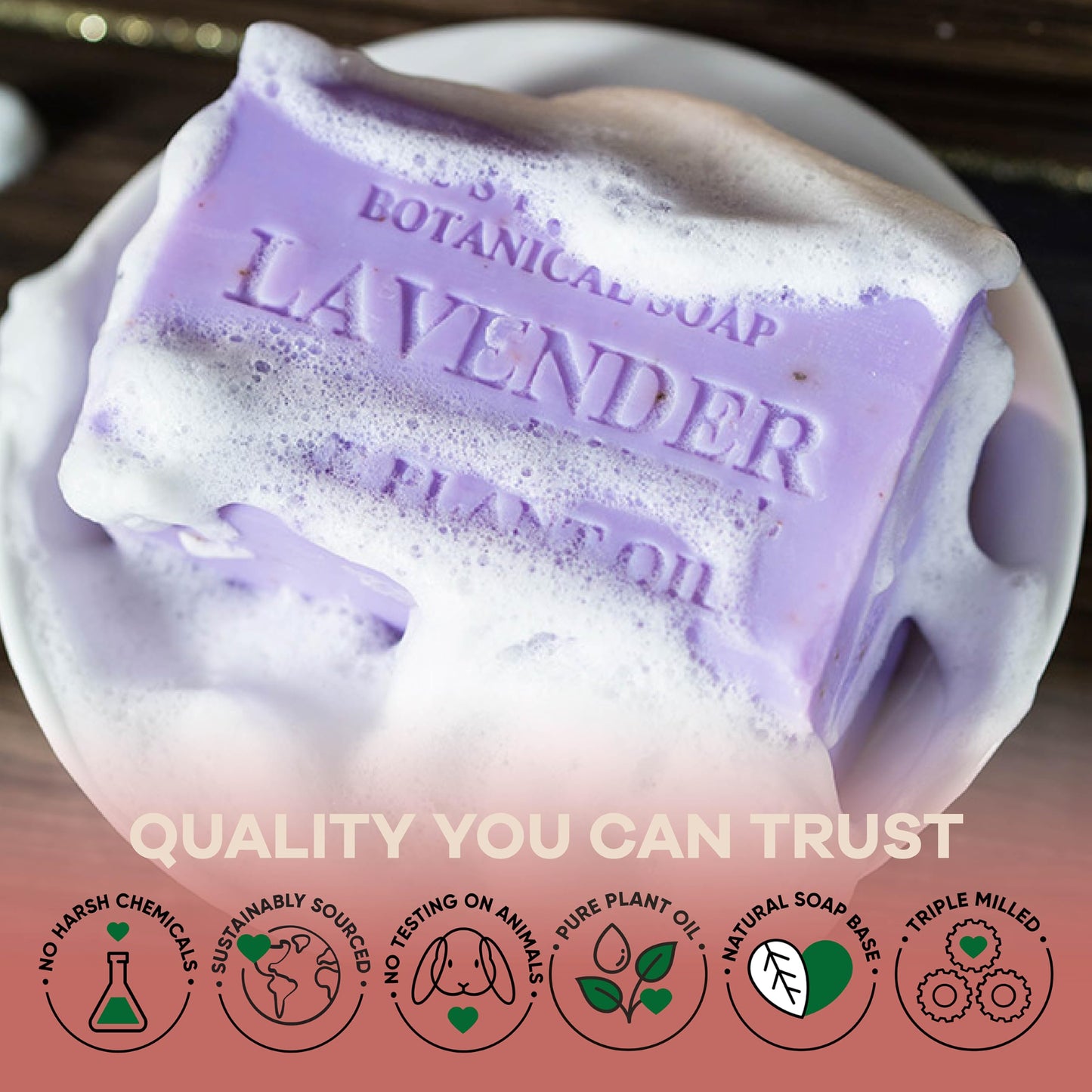 Lavender Essential Oil Soap Bars – Australian Botanical Soap (6.6 oz) Pack of 4