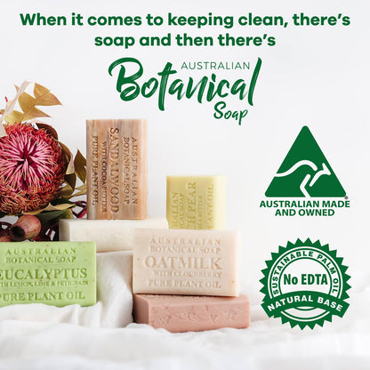 Australian Botanical Soap – Goat Milk Bars, 6.5 oz, Pack of 4 with Soya Bean Oil & Organic Shea Butter