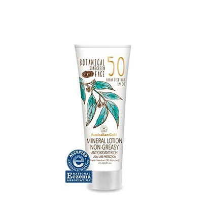 Australian Gold Botanical SPF 50 Tinted Face Mineral Lotion – Broad Spectrum, Water Resistant (3 oz)