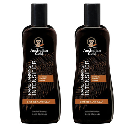 Australian Gold Rapid Tanning Intensifier Lotion – 2 Pack, 8.5 Fl Oz Each, Tea Tree Oil, Aloe Vera & Vitamin E