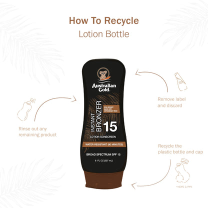 Australian Gold SPF 15 Lotion Bronzer Twin Pack – 8 fl oz x 2 | Broad Spectrum SPF 15 & Instant Bronze