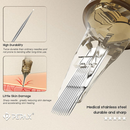 Autdor PEPAX Lance Tattoo Cartridge Sample – Mixed 10Pcs Needles (0803RLL–1209RSL) for Precision