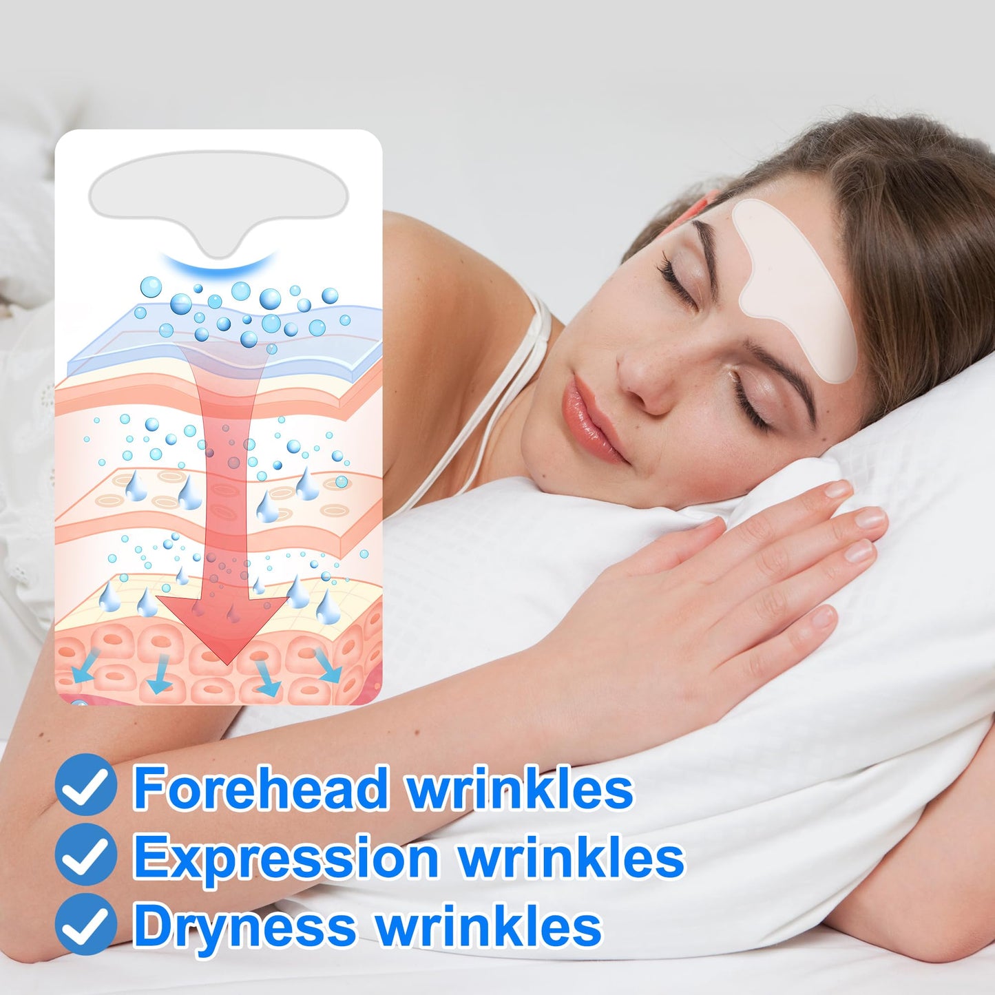 Auteek Forehead Wrinkle Patches Overnight – Collagen & Seaweed (20 Count)
