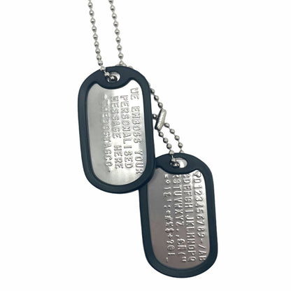 Authentic Personalised PAIR US Military Embossed Stainless Steel Dog Tags Set - 1975 To Present Day