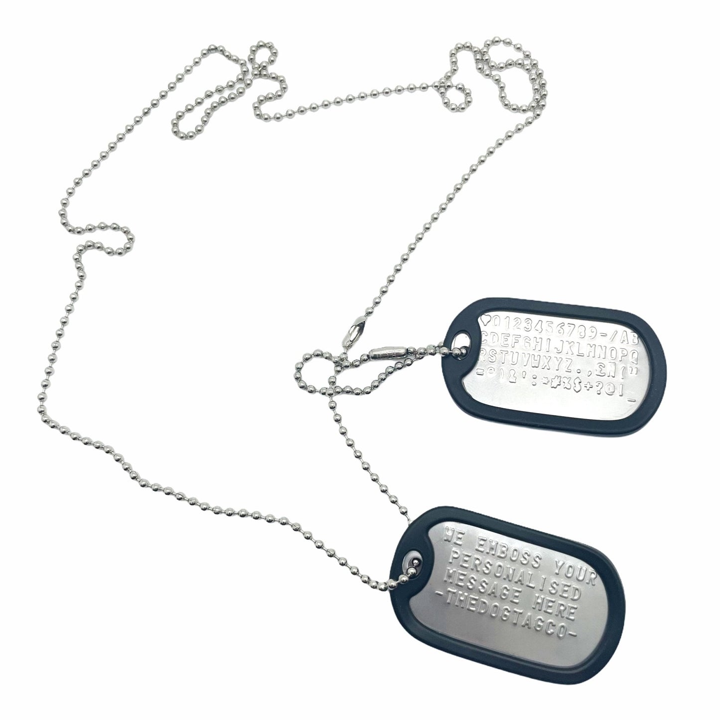 Authentic Personalised PAIR US Military Embossed Stainless Steel Dog Tags Set - 1975 To Present Day
