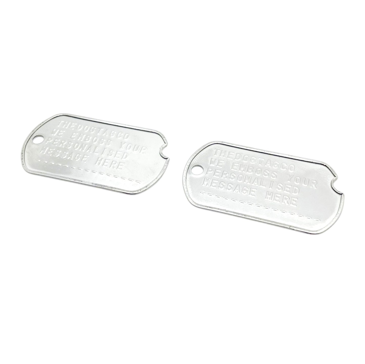 Authentic Personalised US Military Embossed Stainless Steel Dog Tags Pair Set - WW2 - pre 1965 Exact Replica