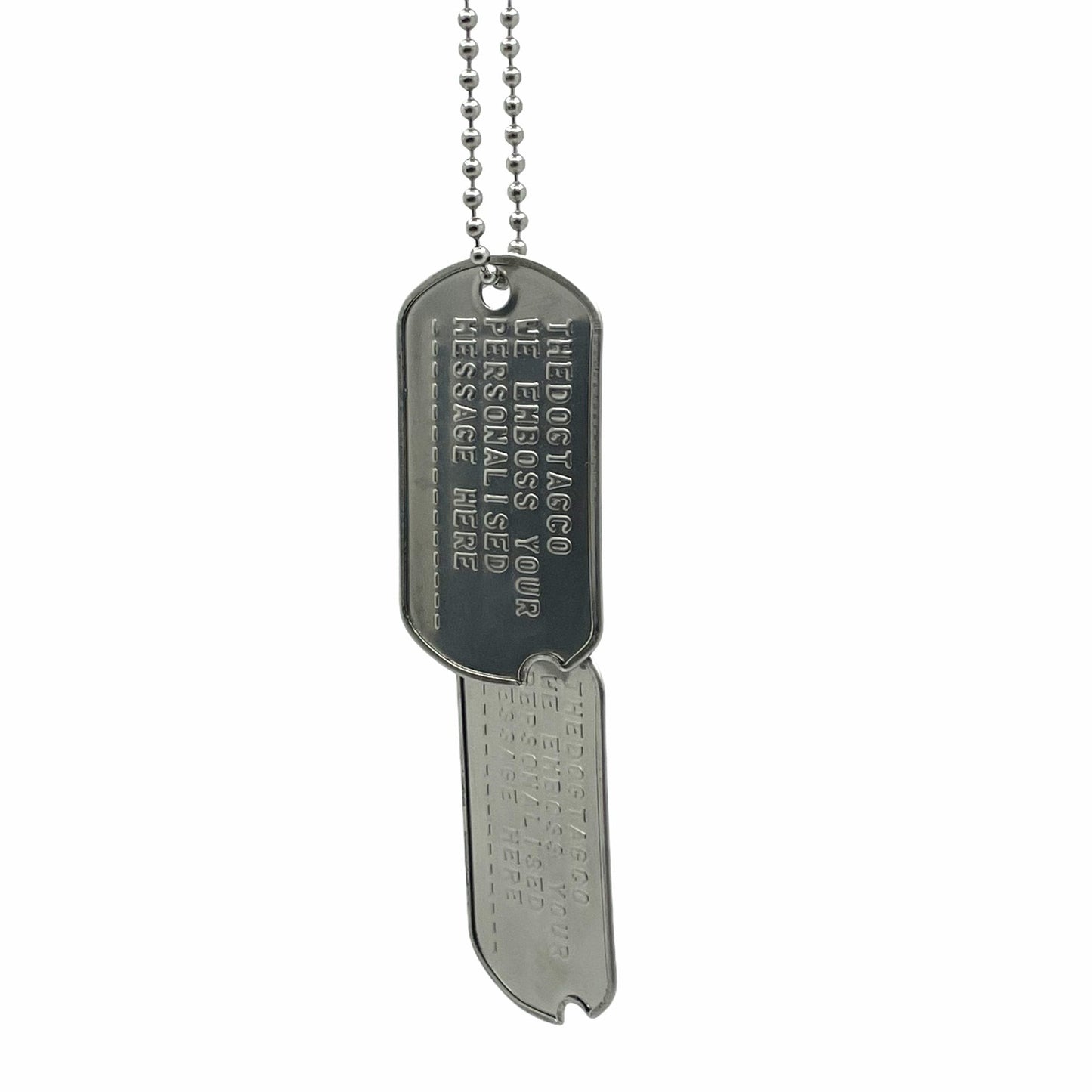 Authentic Personalised US Military Embossed Stainless Steel Dog Tags Pair Set - WW2 - pre 1965 Exact Replica