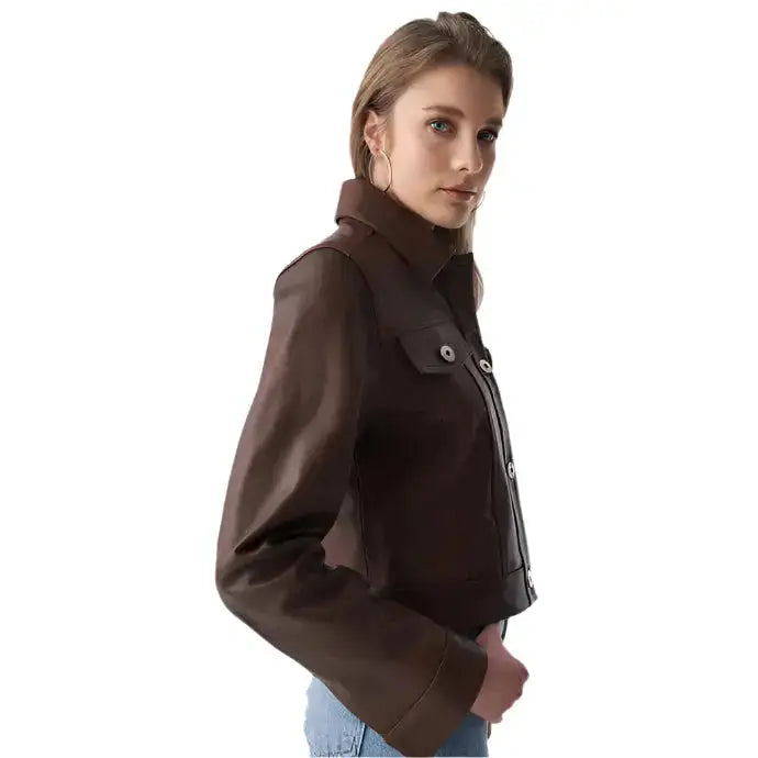 Women’s Authentic Western Tan Brown Leather Jacket